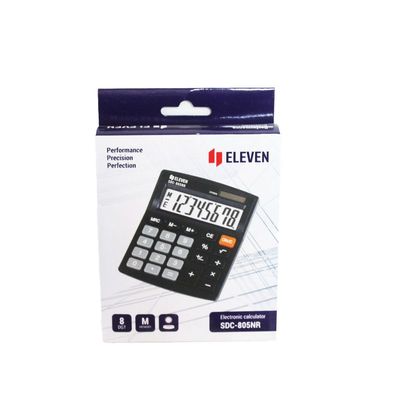 Калькулятор настольный Элевн 8 разрядов дв. питание 127*105*21мм черный SDC-805NR